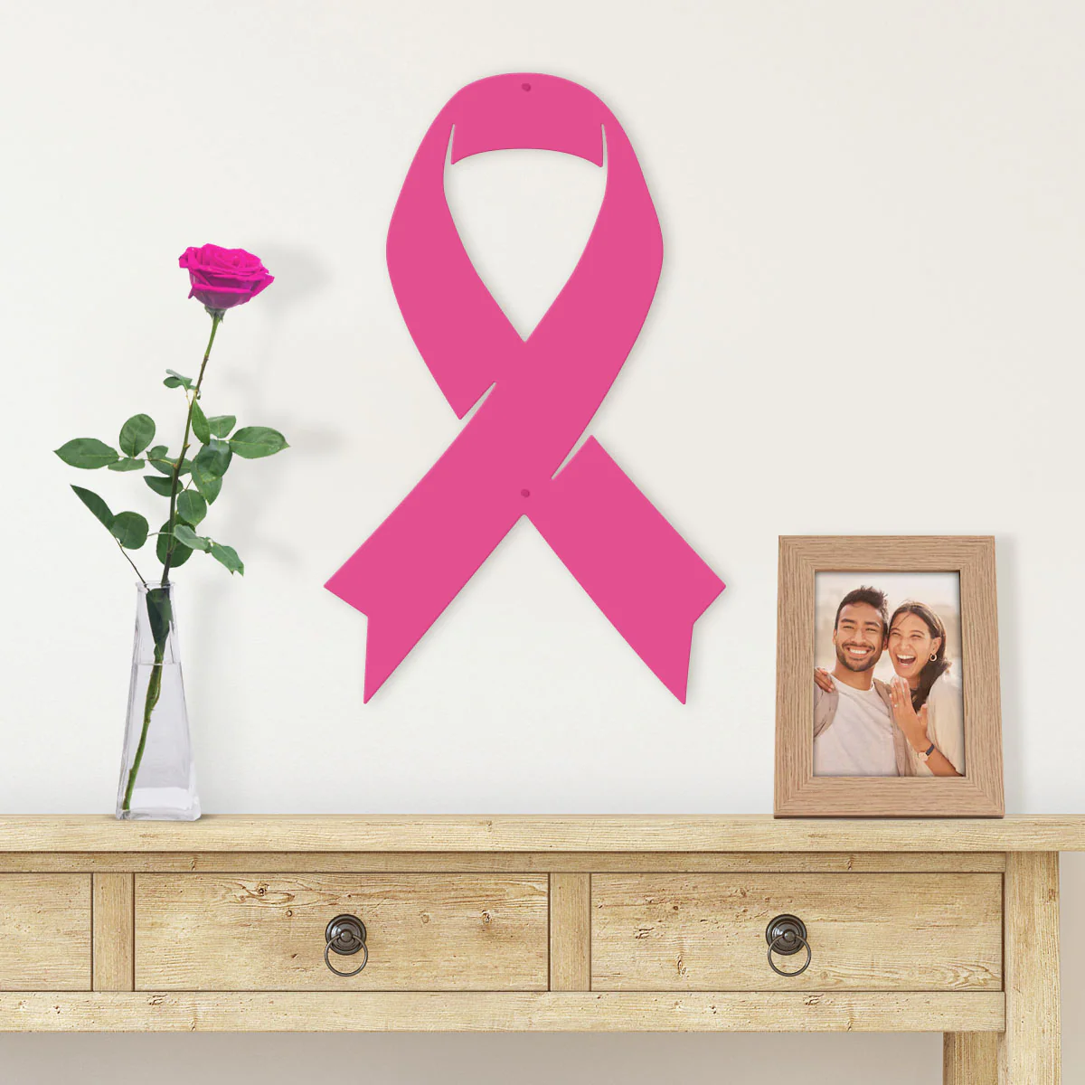 Image of Cancer Awareness Ribbon – Metal Wall Art