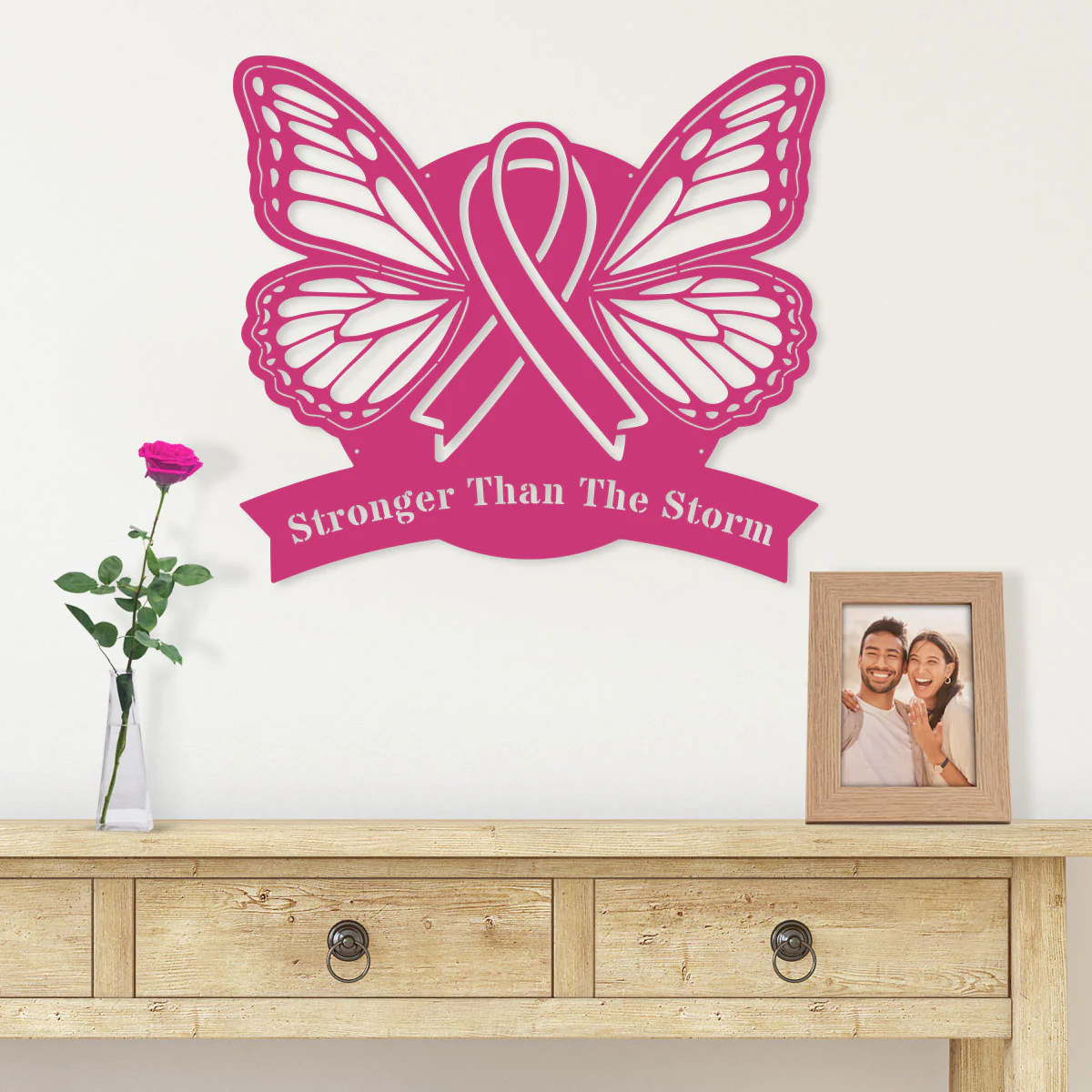 Image of Breast Cancer Awareness Butterfly Monogram