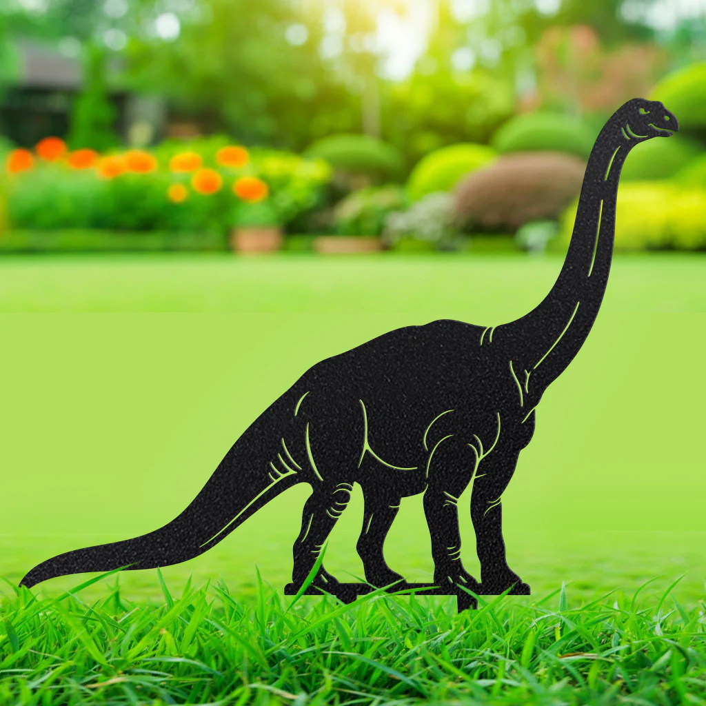 Image of Dinosaur Garden Stakes – 5 Prehistoric Metal Yard Decorations