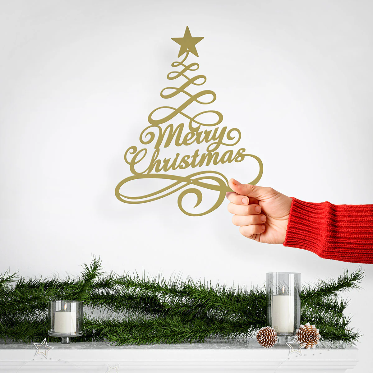 Image of Swirly Christmas Tree Wall Decor