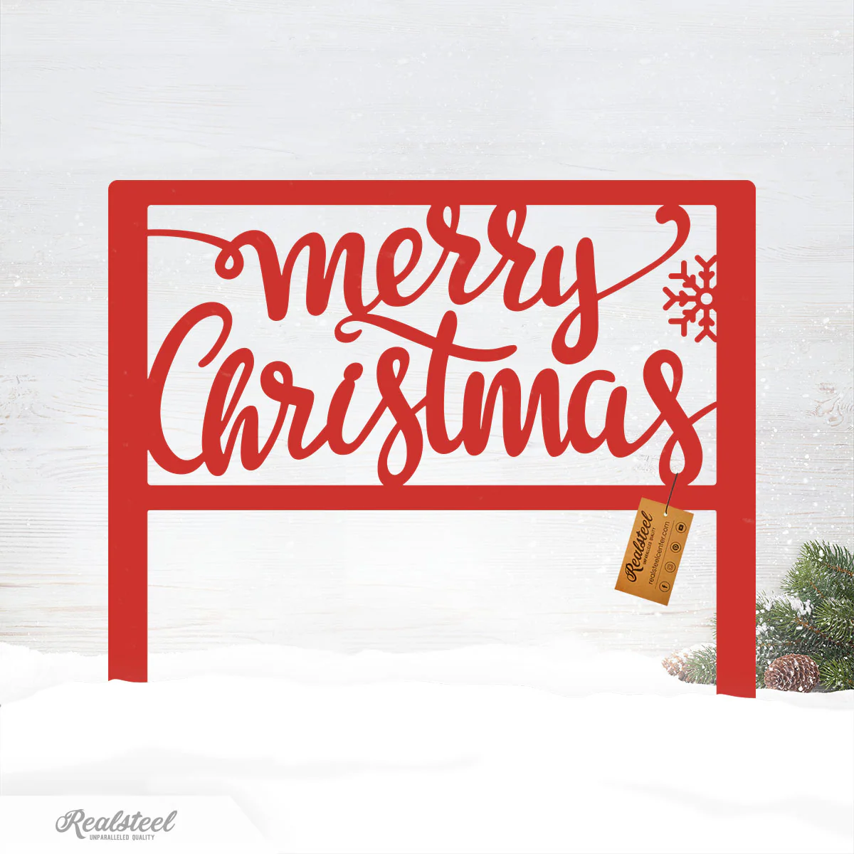 Image of Merry Christmas Steel Stake Sign