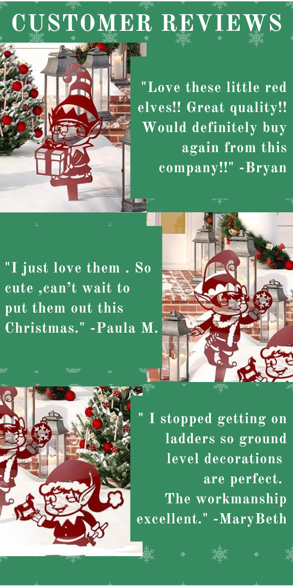 Garden Art - Christmas Elves 3 Pack