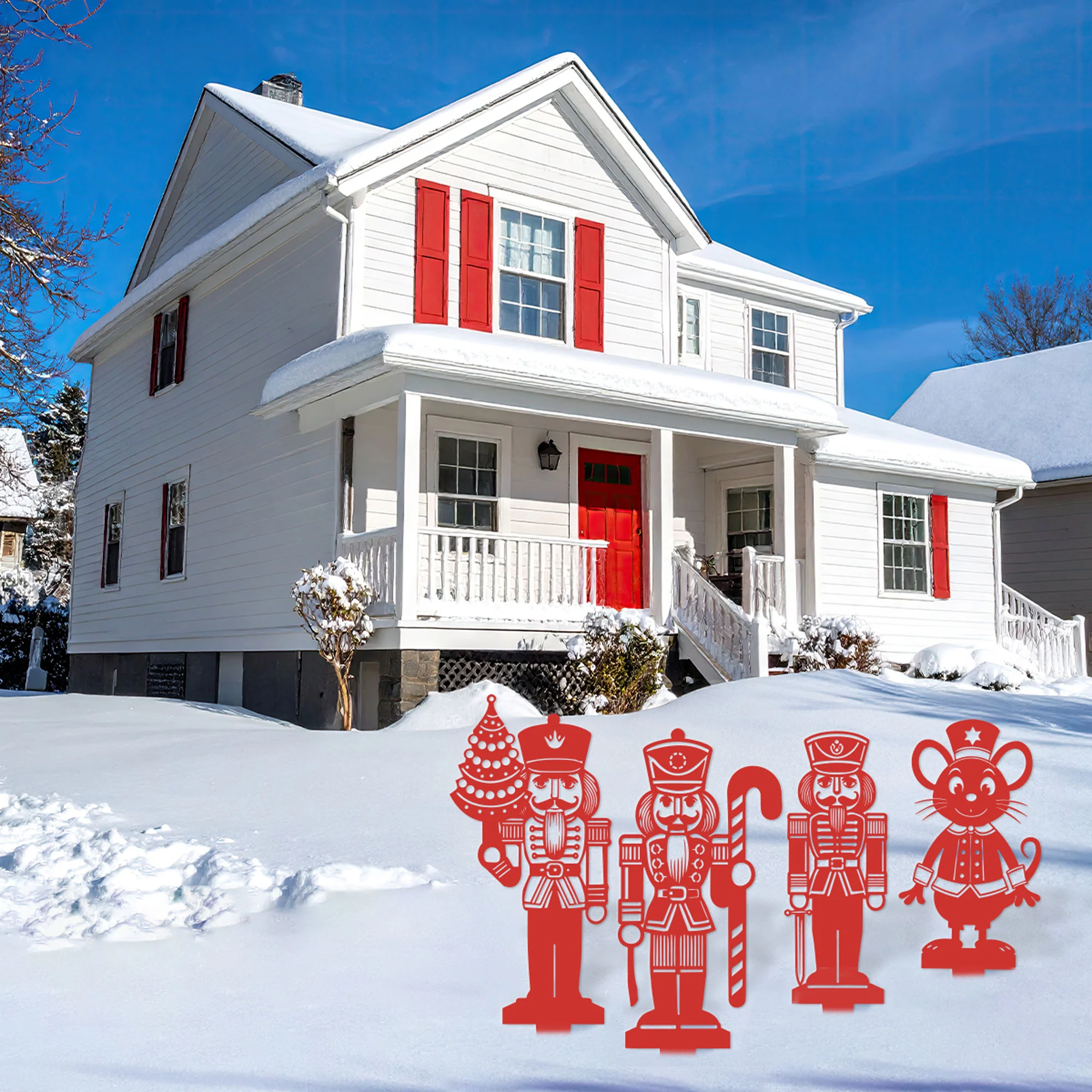 Image of Nutcracker Christmas Garden Stakes | Holiday Outdoor Yard Art Set