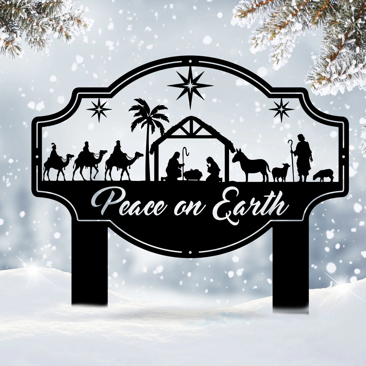 Image of Peace on Earth Nativity Monogram