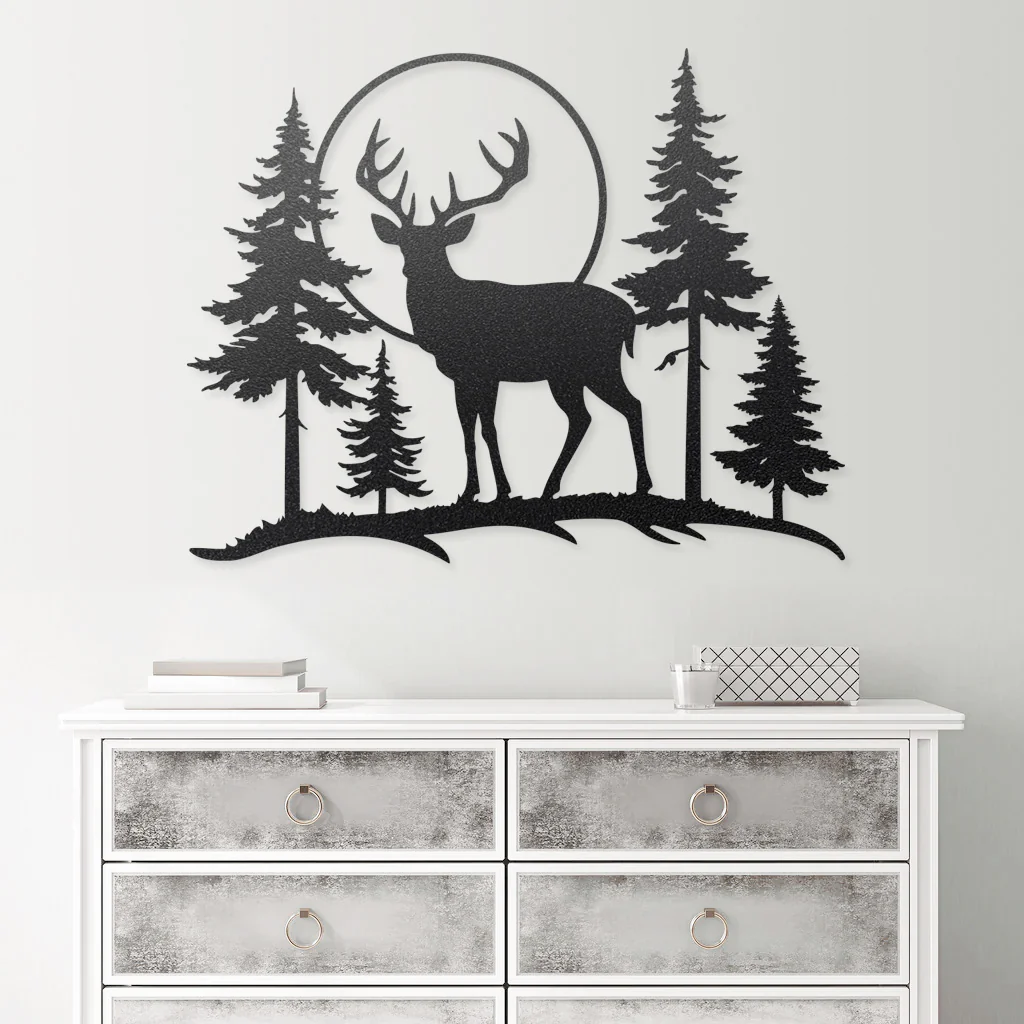 Image of Deer Sunset Wall Decor