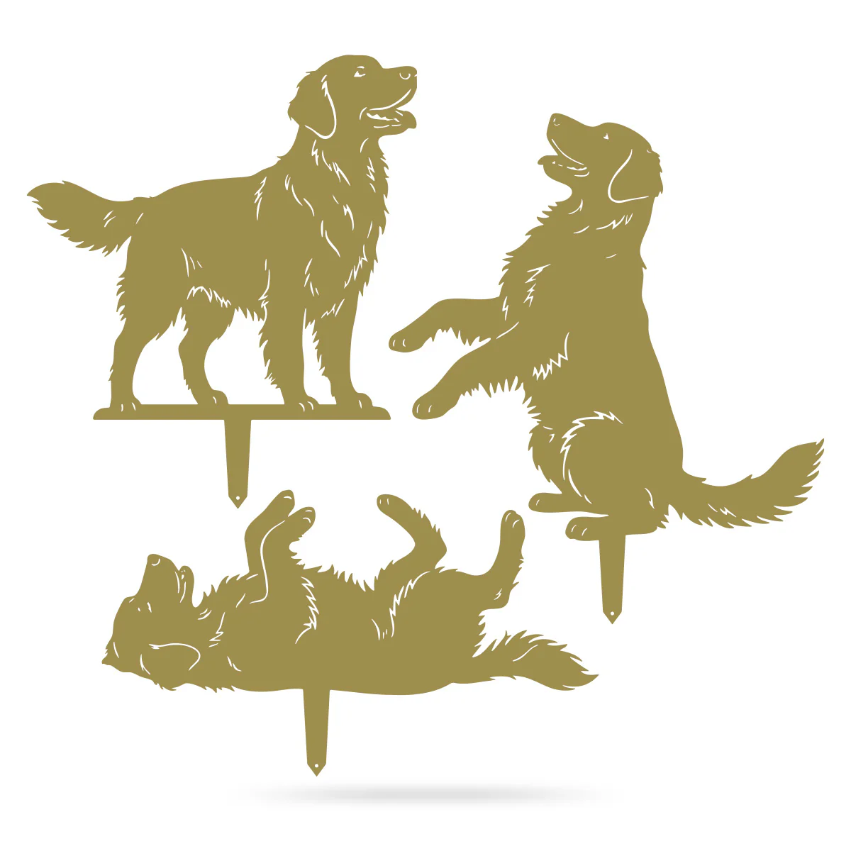 Image of Garden Art-Golden Retrievers Stakes 3 Pack