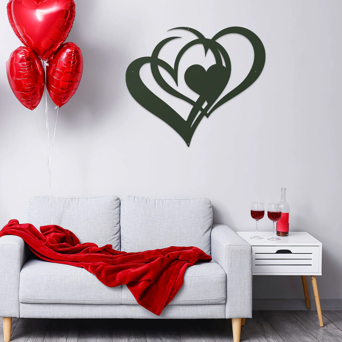 Image of Heart Within Hearts Metal Art