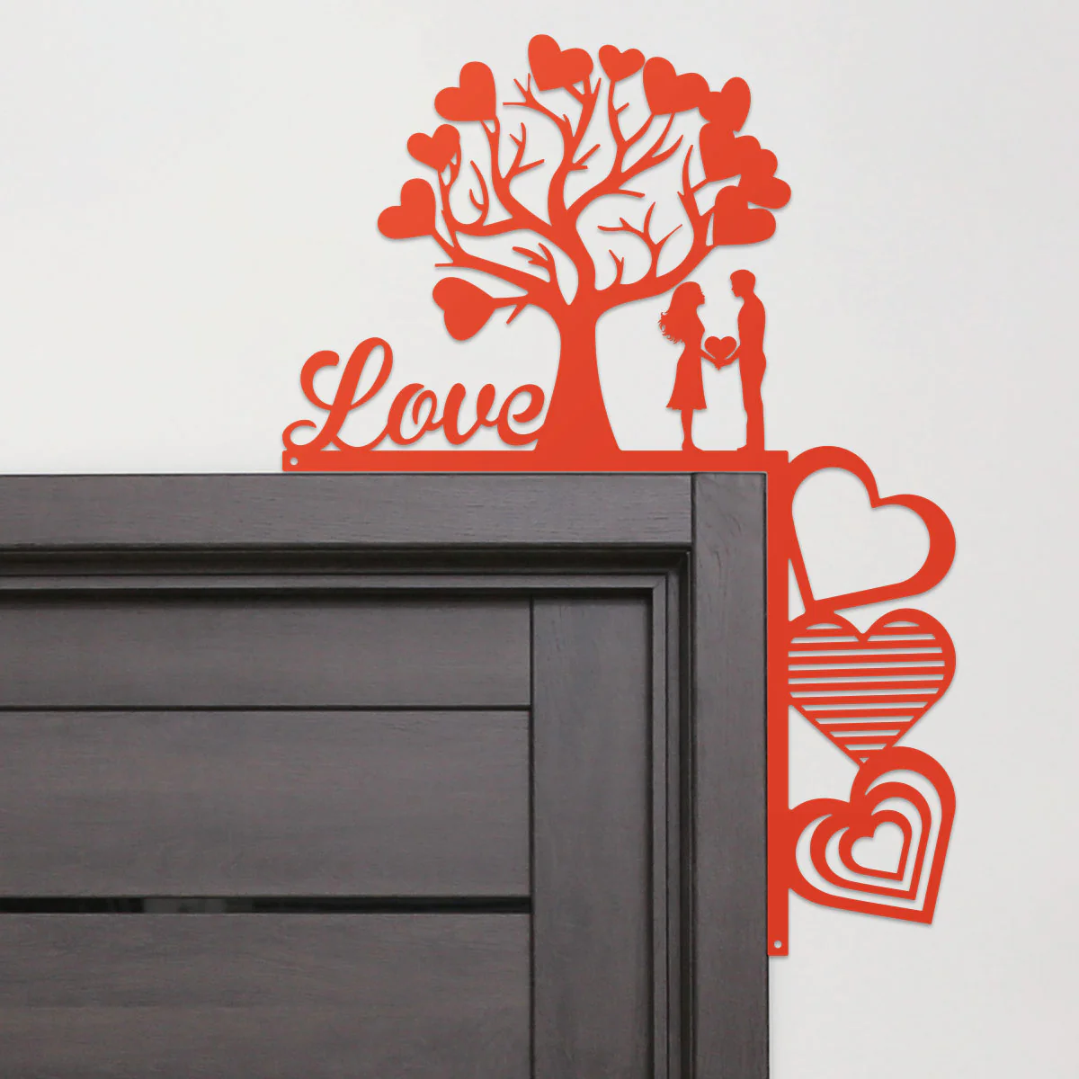 Image of Valentine’s Day Metal Door Corner Piece - Love Tree Design