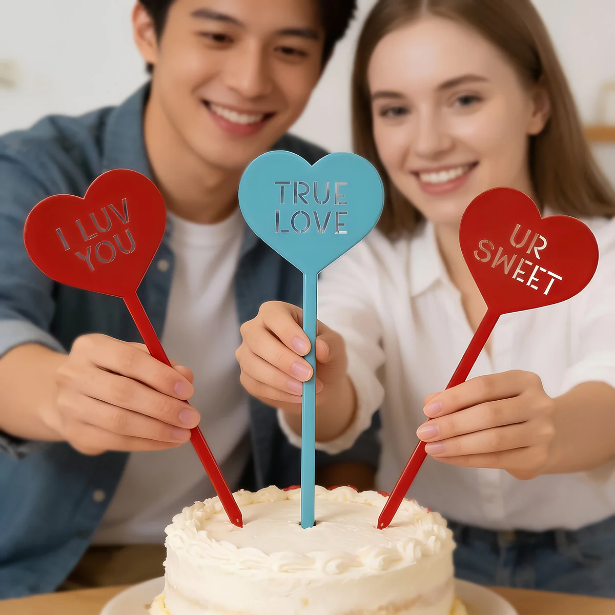Image of Heart Message Garden Stakes – Fun & Romantic Yard Decor