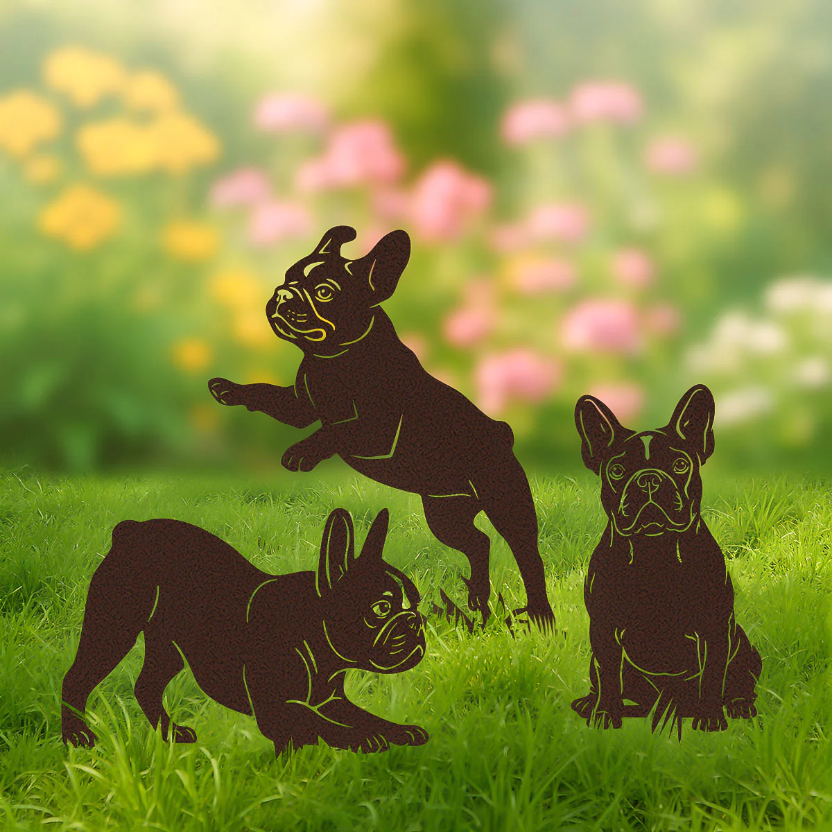Image of Garden Art - French Bulldog Stakes 3 Pack