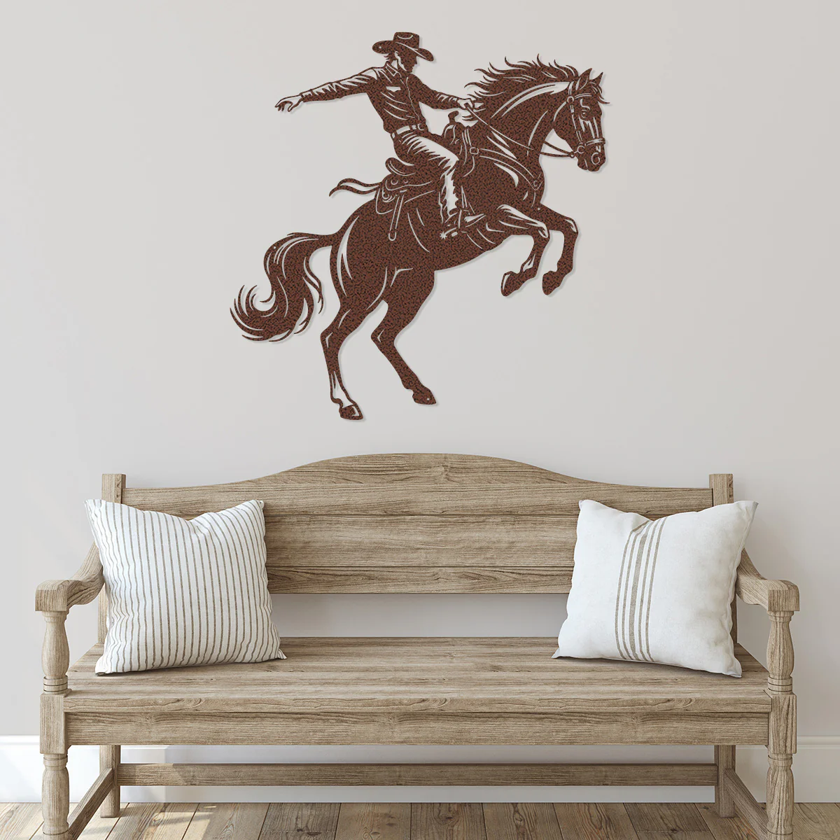 Image of Bronco Horse Metal Wall Art – Western Rodeo Steel Decor