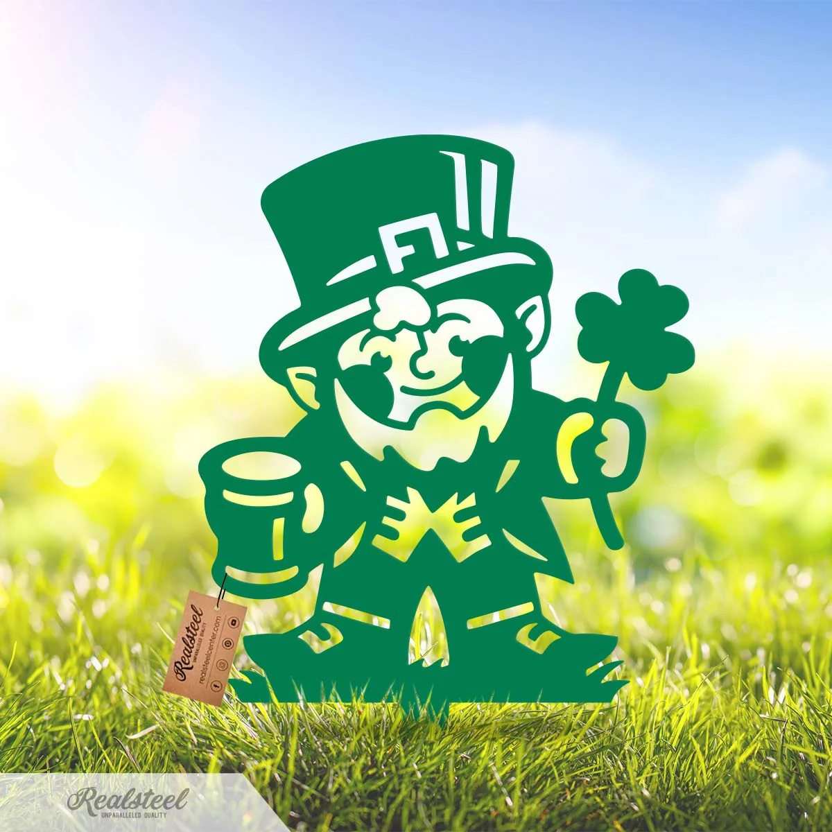 Image of Lucky Leprechaun Metal Yard Art