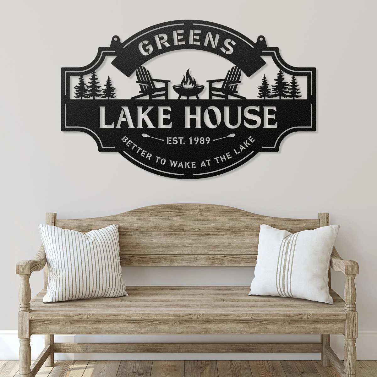 Image of Lake House 3 Line Monogram - Custom Cabin & Lake House Decor