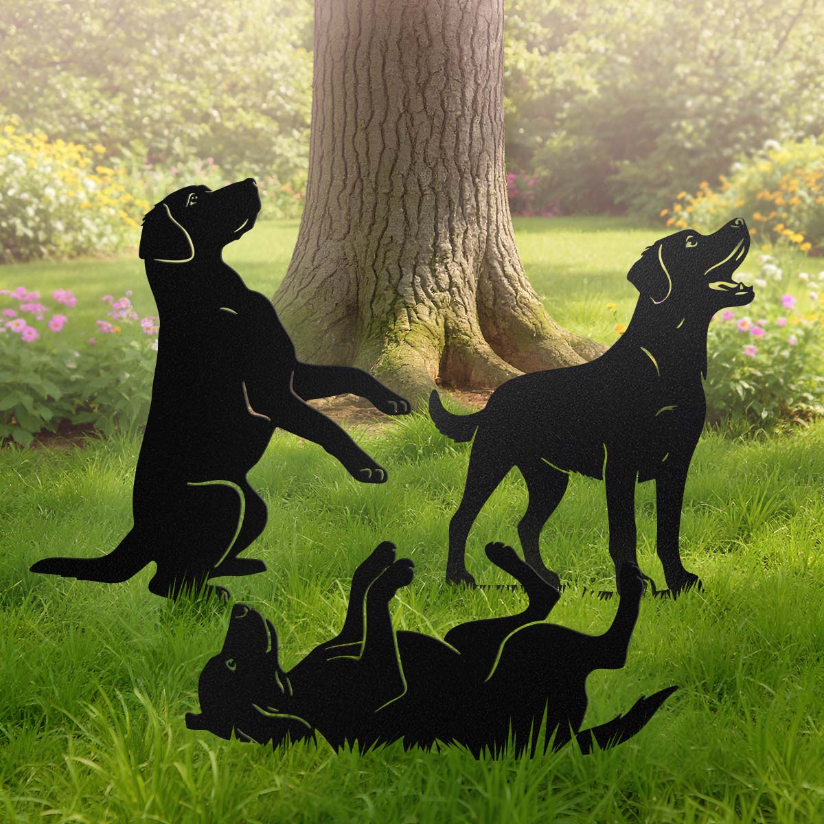 Image of Garden Art - Dog Stakes 3 Pack