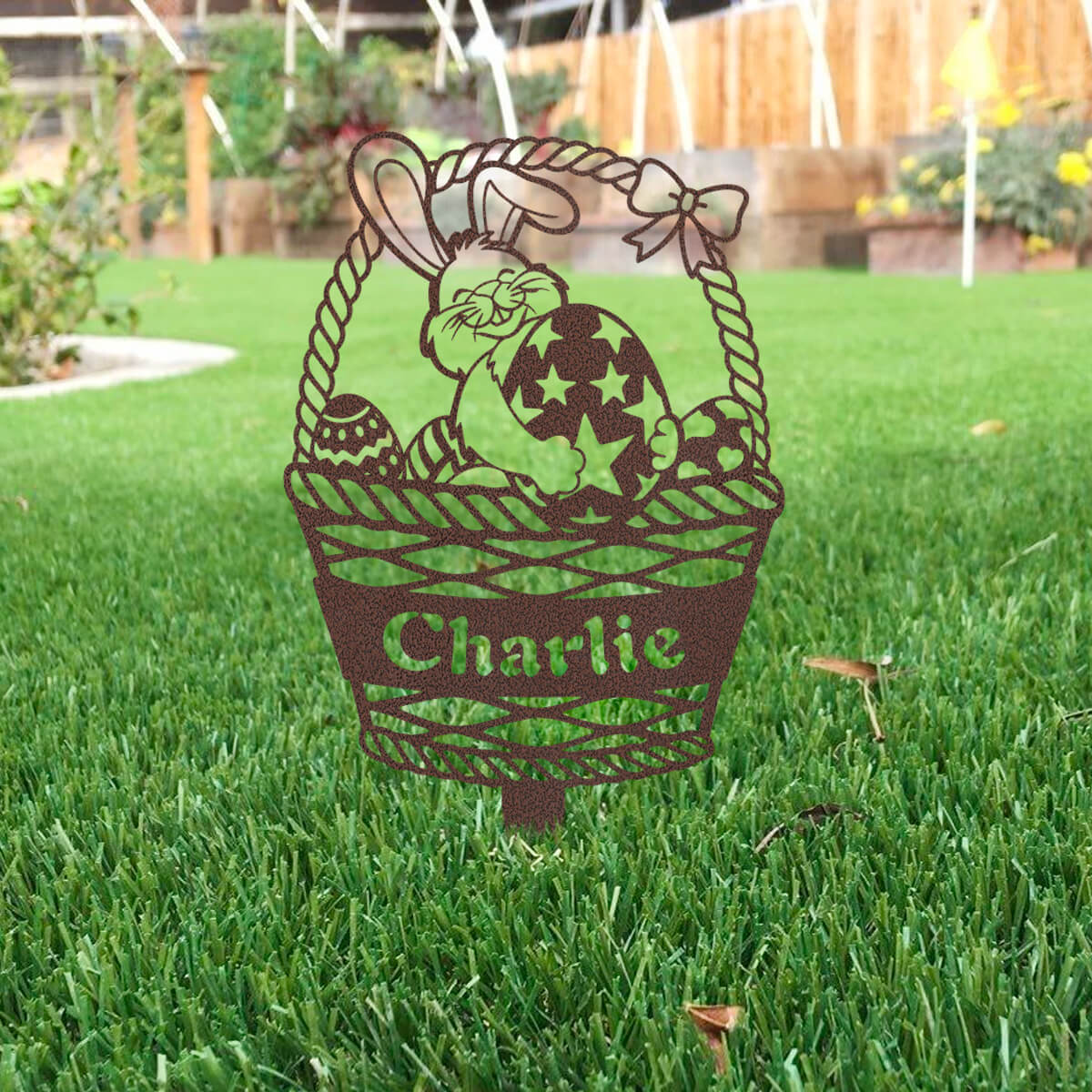 Image of Easter Bunny Monogram Yard Sign