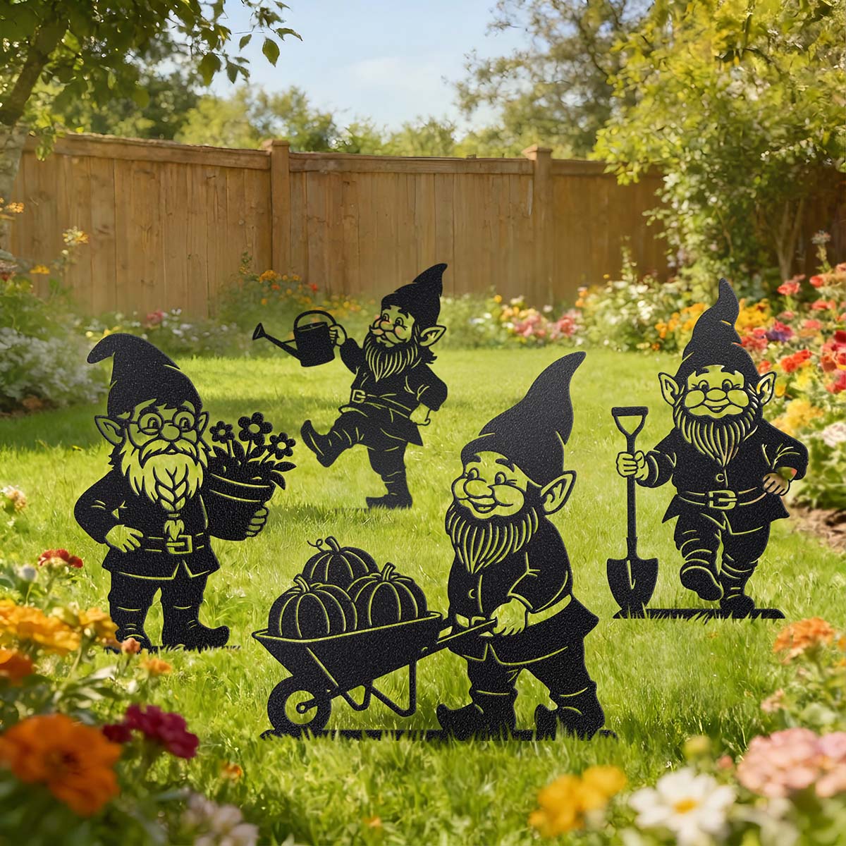 Image of Garden Working Gnome Yard Set - 4 Pack