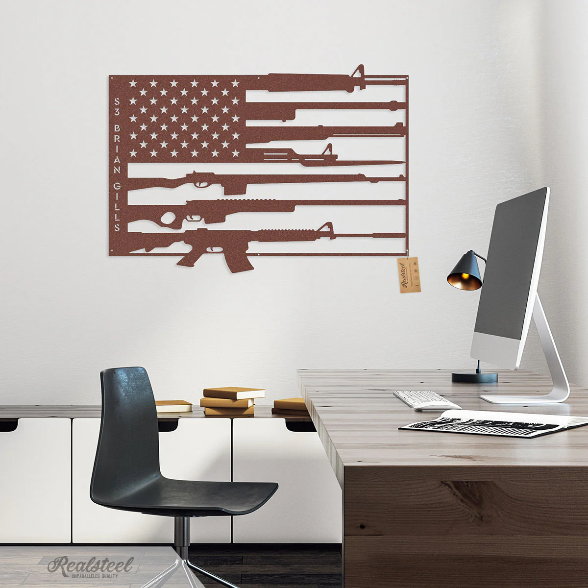 Image of American Flag Gun Monogram