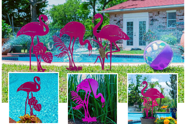 Garden Art - Flamingo 3 Pack