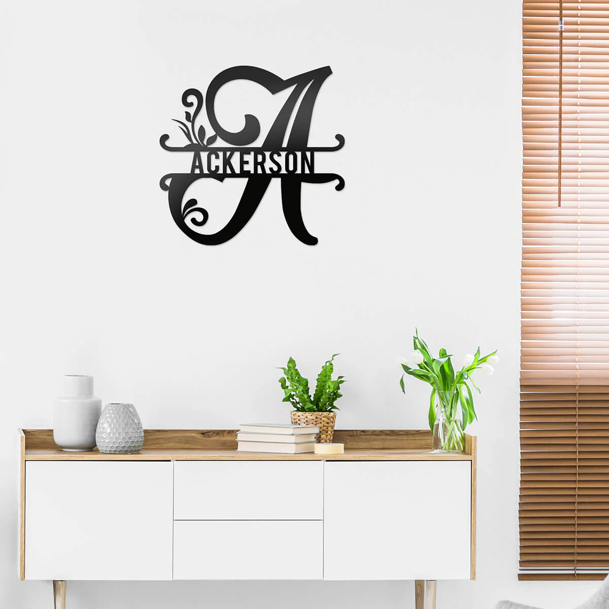 Image of Initial Monogram Metal Sign Decor