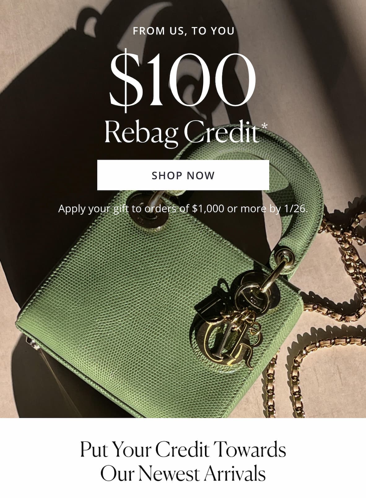 $100 Rebag Credit*