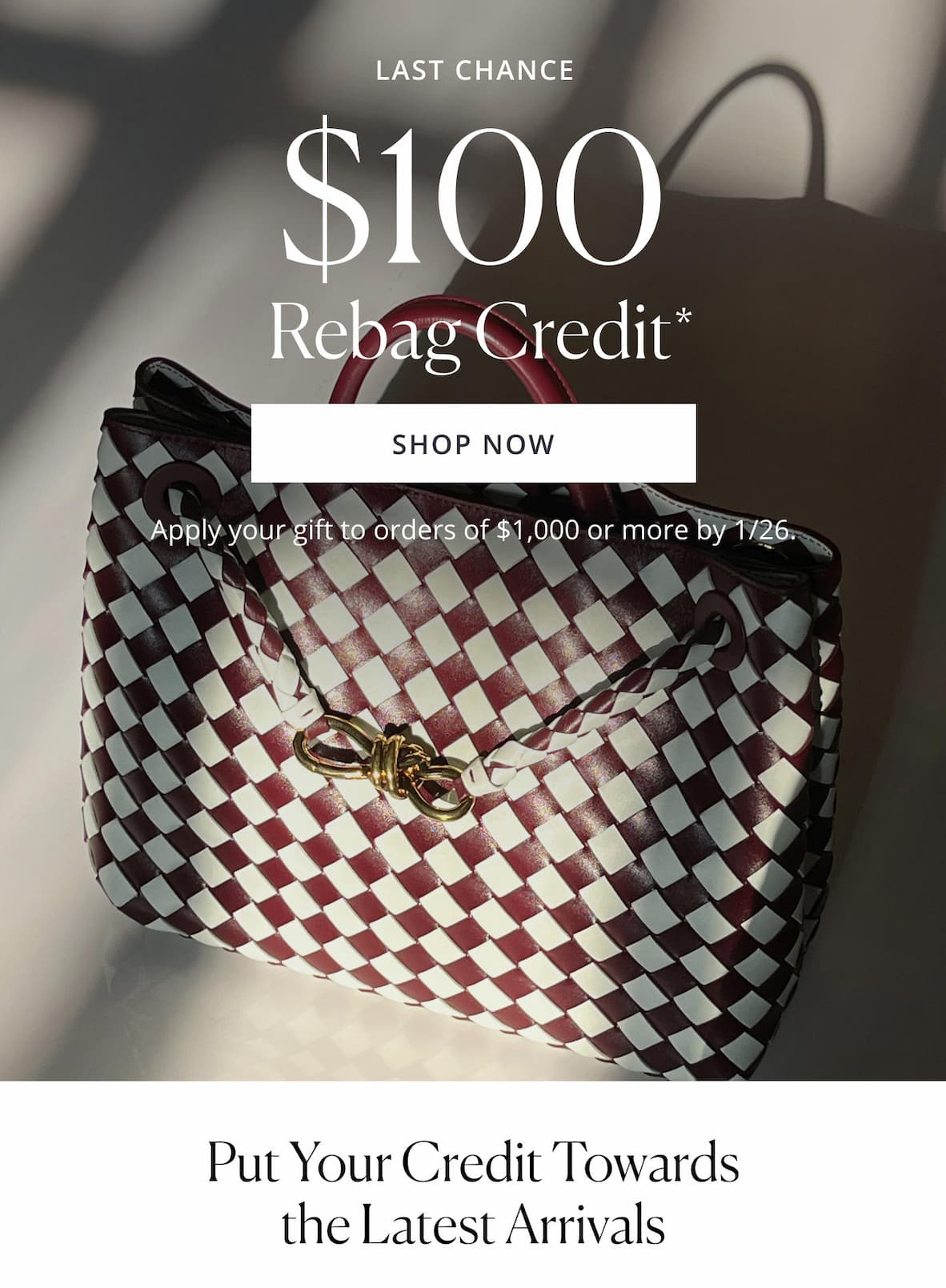 $100 Rebag Credit*