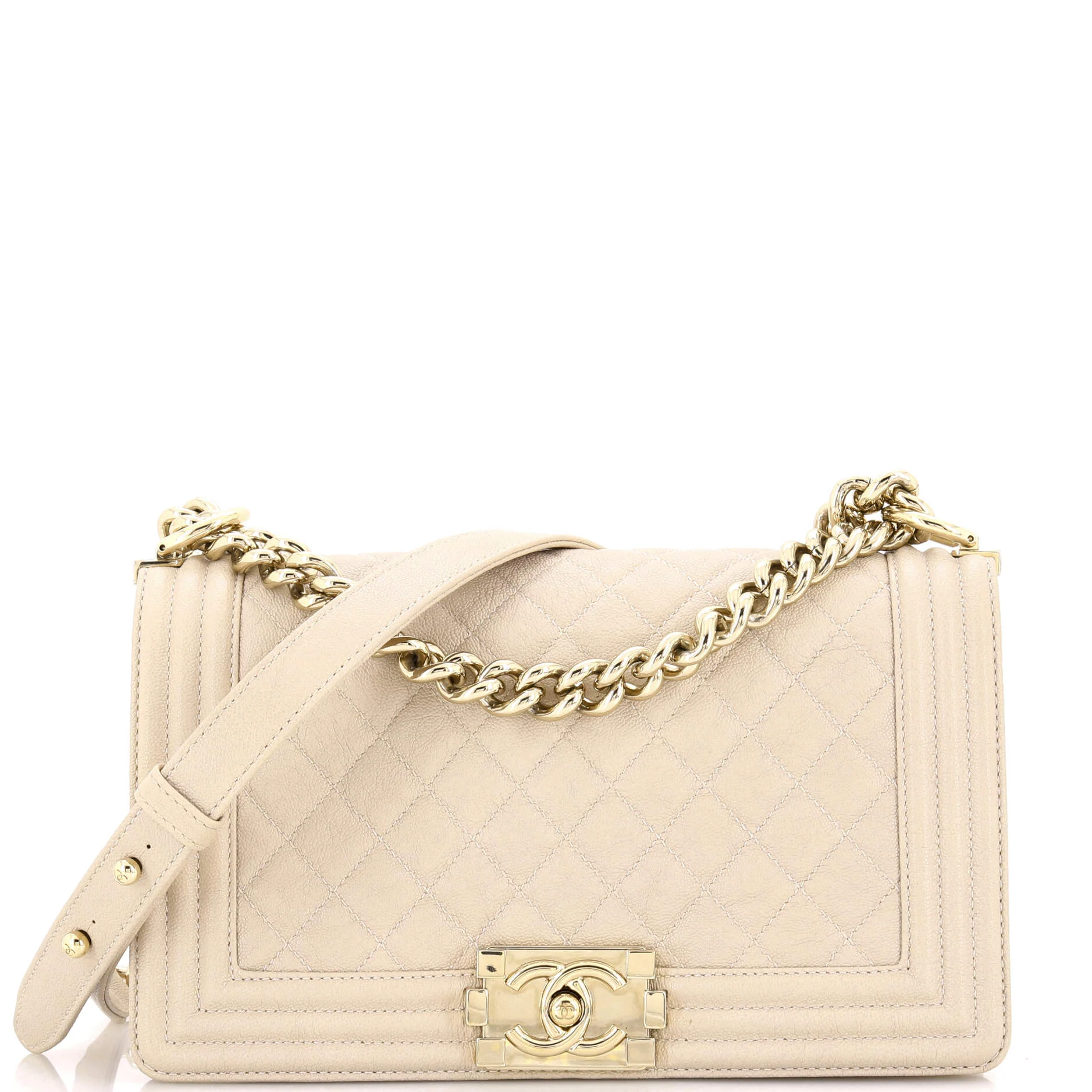 Boy Flap Bag Quilted Caviar Old Medium