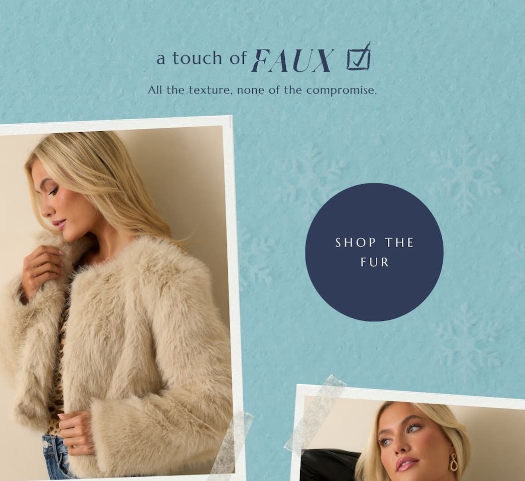 Image of model wearing a Cream Faux Fur Cropped Jacket.