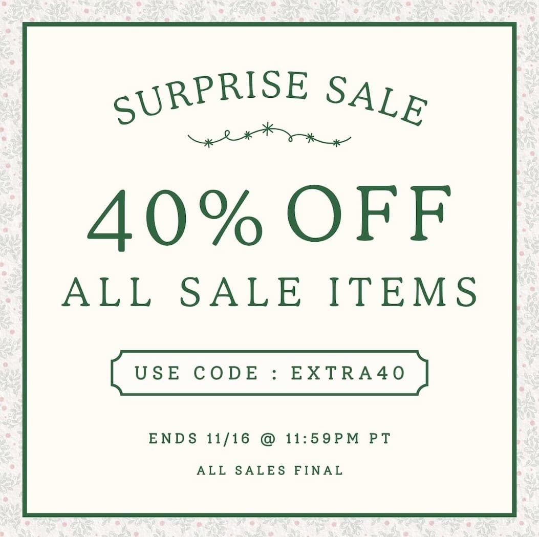 40% off all sale items. Use code EXTRA40.