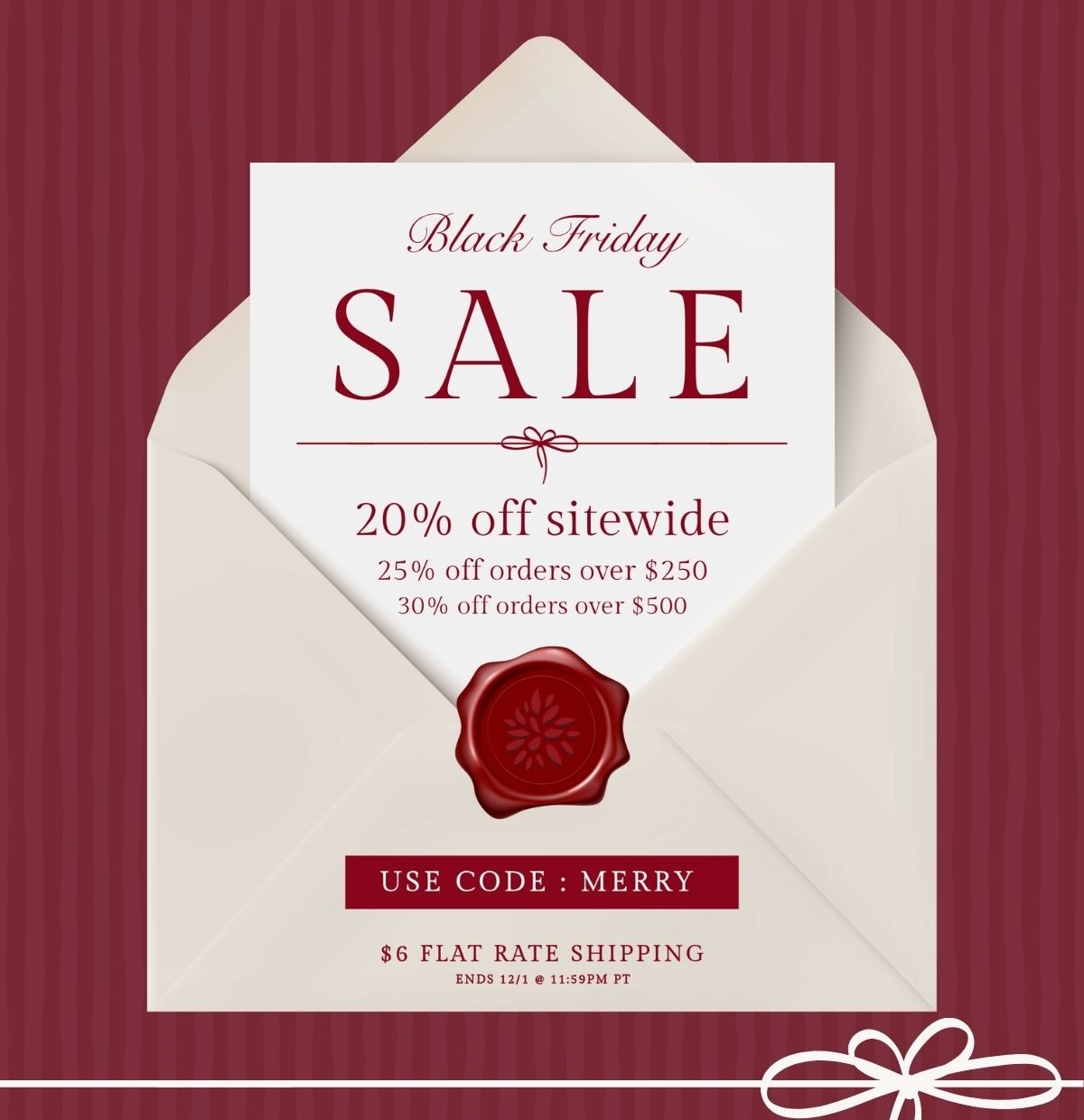 Black Friday Sale. Use Code: Merry.