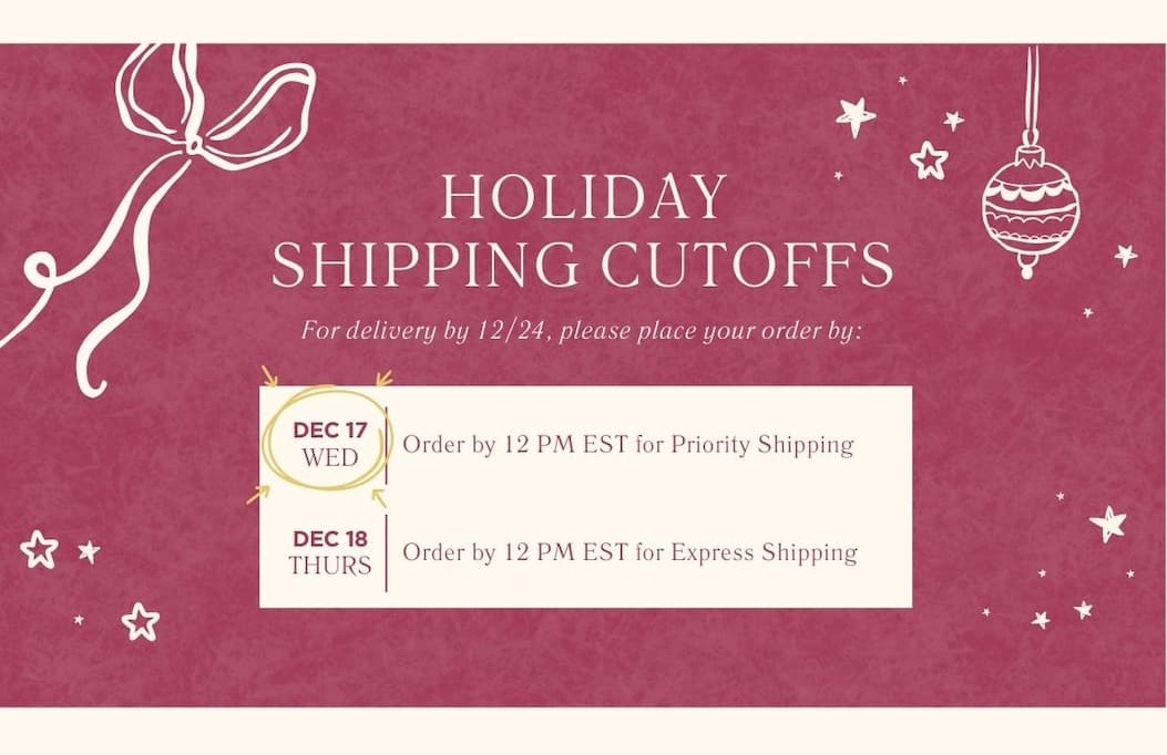 Holiday Shipping Cutoffs.