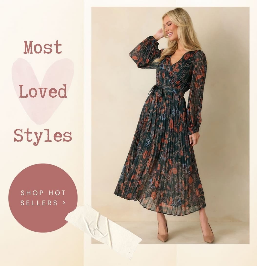 'Most-Loved Styles.' Button: 'Shop Hot Sellers.'