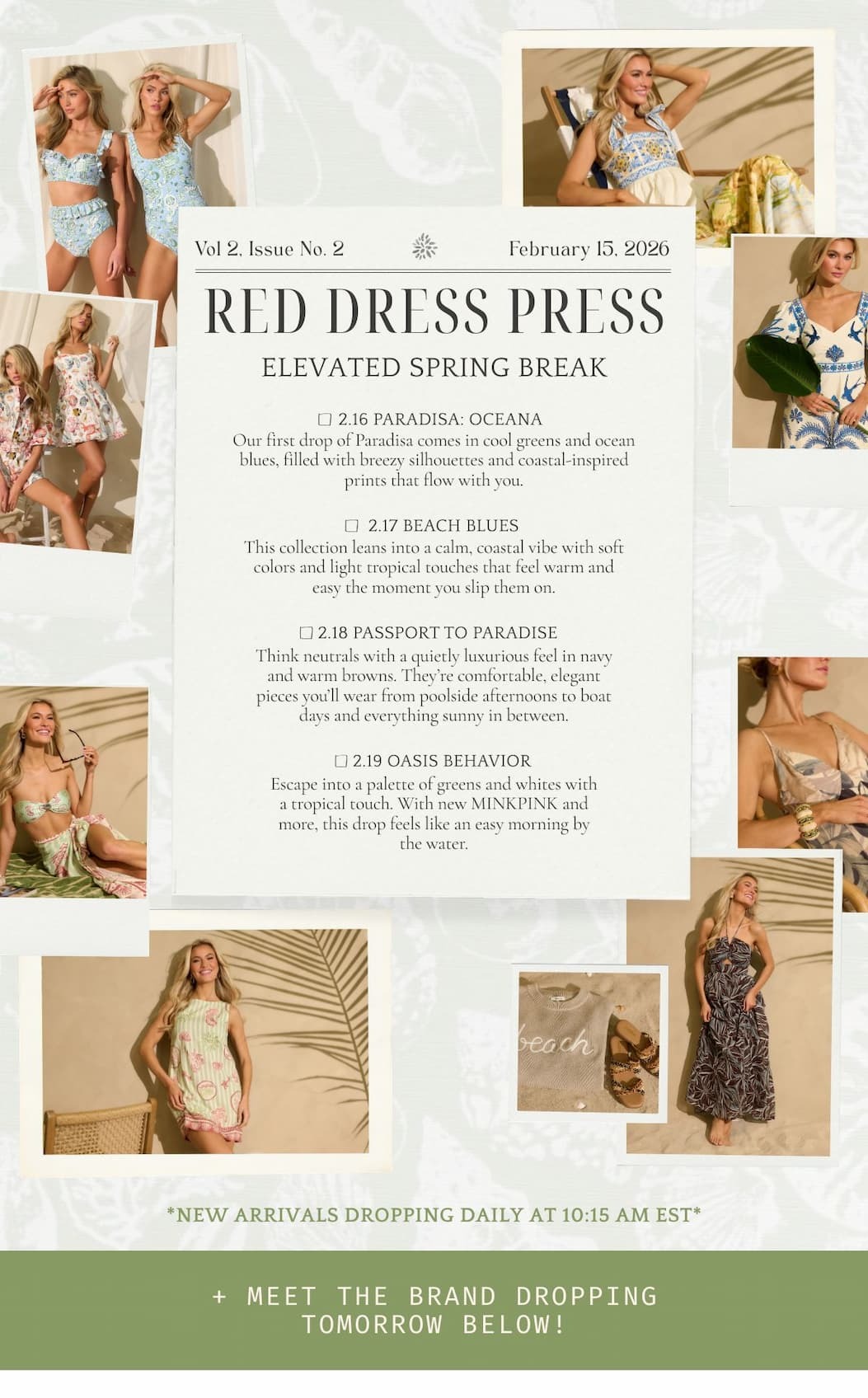 Red Dress Press. Elevated Spring Break. Plan Your Buy.