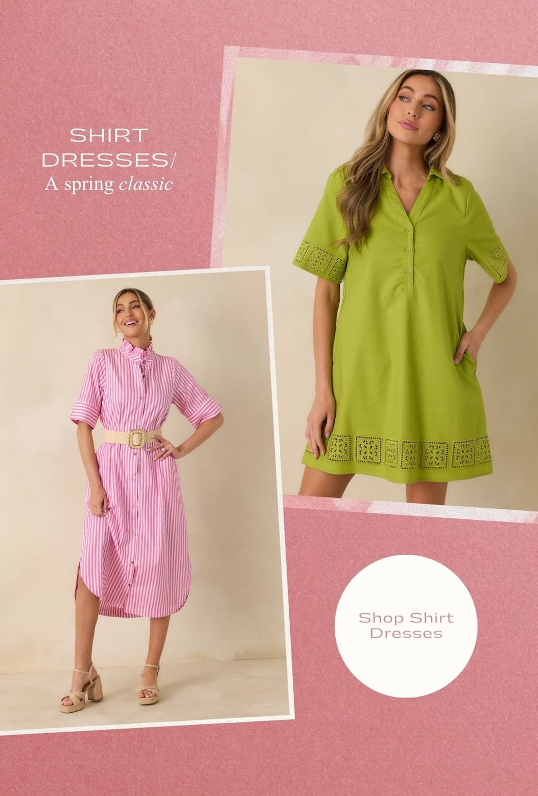 Shirt dresses/ A Spring Classic. Shop Shirt Dresses.