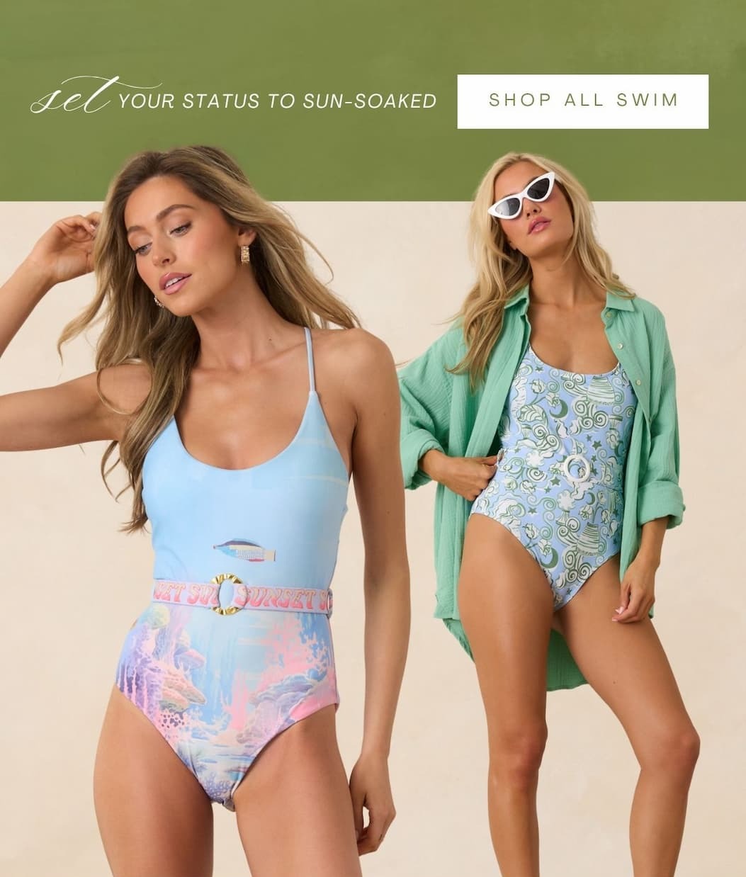 Set your status to sun-soaked. Shop All Swim.