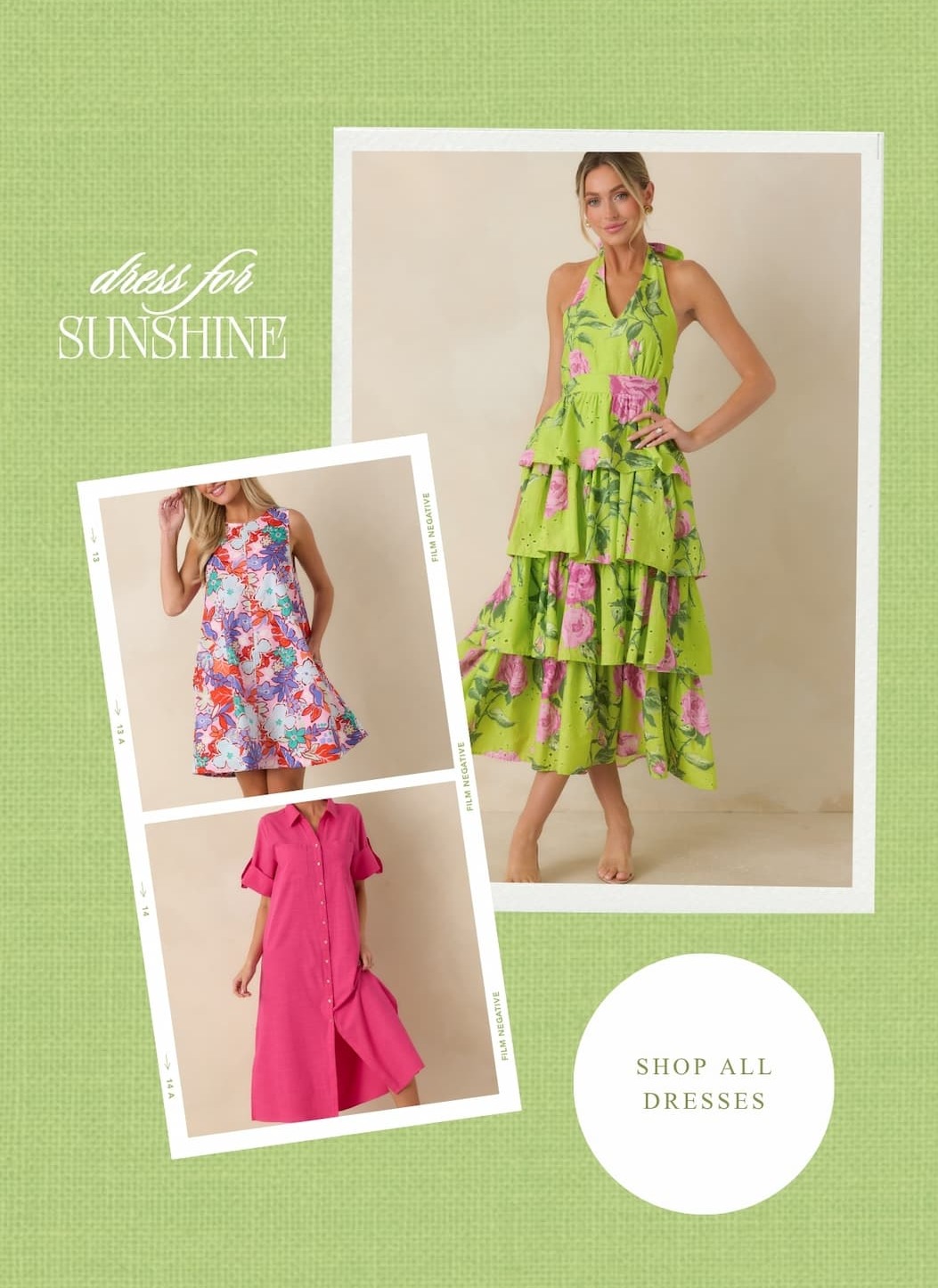 Dress for sunshine. Shop All Dresses.