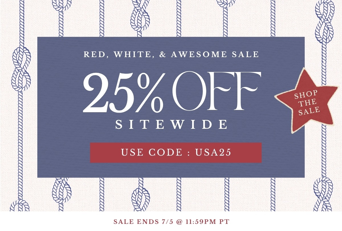 Final hours for 25% OFF sitewide with code: USA25.