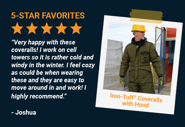 Very happy with these coveralls! I work on cell towers so it is rather cold and windy in the winter. I feel cozy as could be when wearing these and they are easy to move around in and work! I highly recommend.
