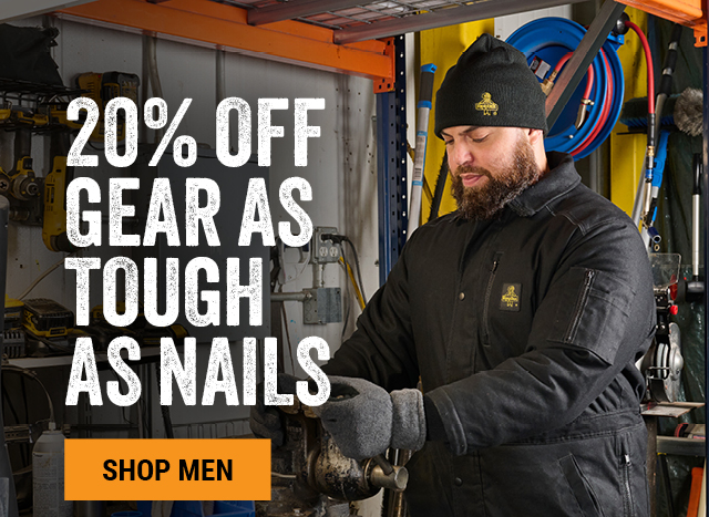 20% OFF GEAR AS TOUGH AS NAILS 