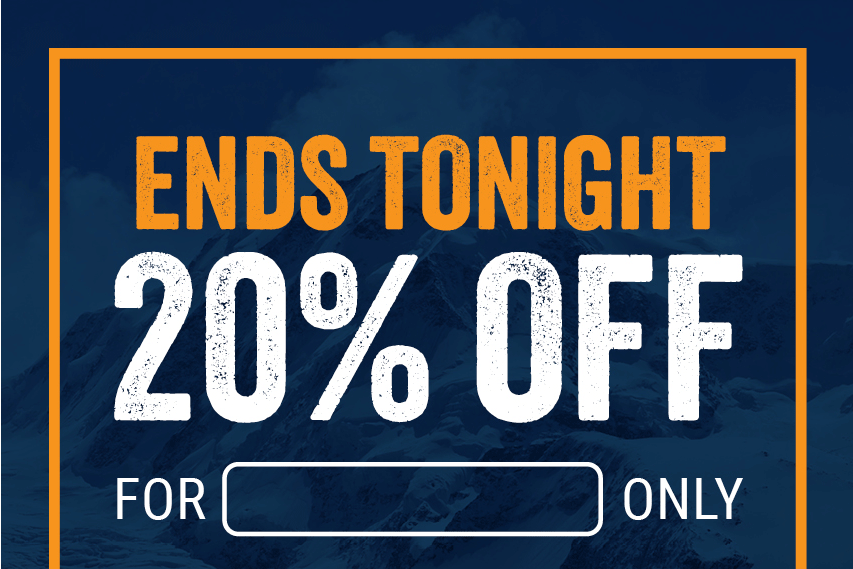 ENDS TONIGHT:  20% OFF   FOR SUBSCRIBERS ONLY 