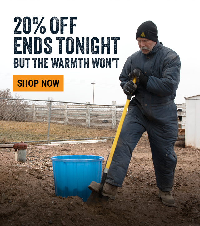 20% OFF ENDS TONIGHT BUT THE WARMTH WON’T 