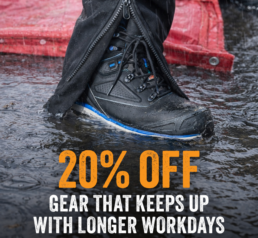 20% OFF  GEAR THAT KEEPS UP WITH LONGER WORKDAYS 