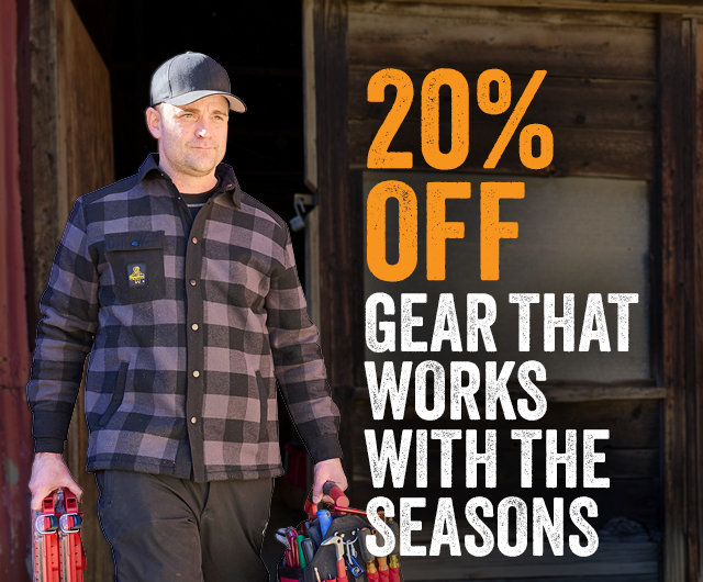 20% OFF GEAR THAT WORKS WITH THE SEASONS 