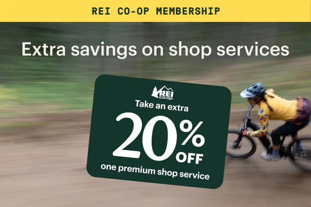 REI CO-OP MEMBERSHIP. Extra savings on shop services