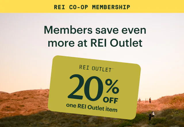 REI CO-OP MEMBERSHIP. Members save even more at REI Outlet