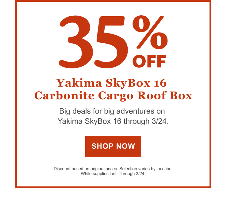 35% Off Yakima SkyBox 16 Carbonite Cargo Roof Box