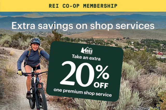 REI CO-OP MEMBERSHIP. Extra savings on shop services