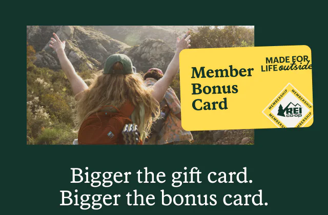 Member bonus card. Headline: Bigger the gift card. Bigger the bonus card. 