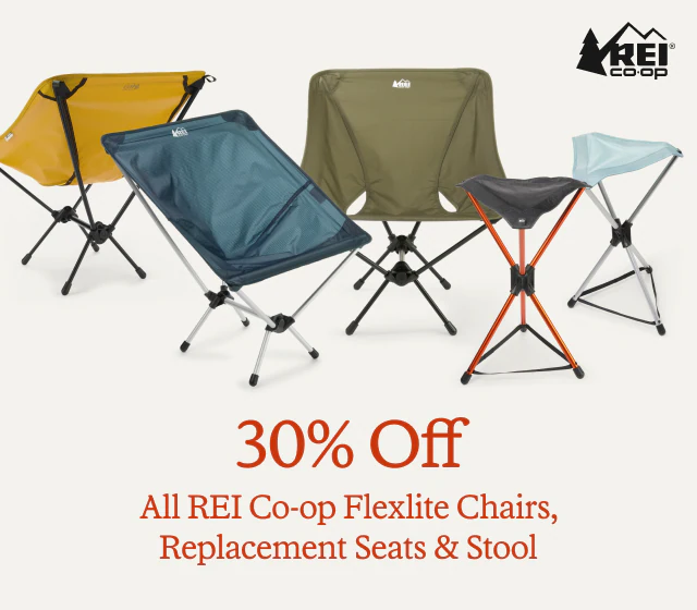 30% Off All REI Co-op Flexlite Chairs, Replacement Seats & Stool