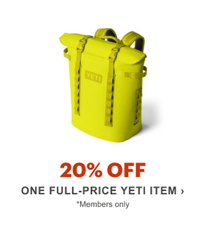 Just for Members 20% Off One Full-Price YETI Item