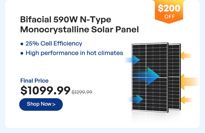 Bifacial 590W N-Type Monocrystalline Solar Panel